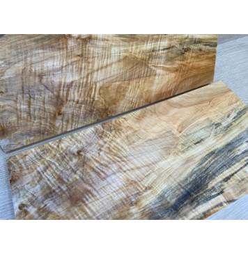 Клён Американский Волнистый заготовка на топ для Тревел гитары Смешанный А Волна АА 17х195-135х415 мм - 2 шт. (книжкой)-4