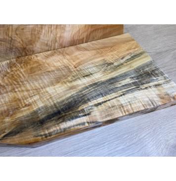 Клён Американский Волнистый заготовка на топ для Тревел гитары Смешанный А Волна АА 17х195-135х415 мм - 2 шт. (книжкой)-3