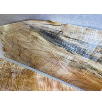 Клён Американский Волнистый заготовка на топ для Тревел гитары Смешанный А Волна АА 17х195-135х415 мм - 2 шт. (книжкой)-0