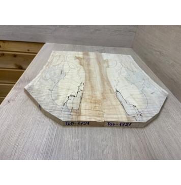 Клён Американский Волнистый заготовка на топ Радиал АА Волна ААА 18х230-200х505 мм - 2 шт. (книжкой) АКЦИЯ-10