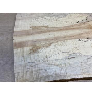 Клён Американский Волнистый заготовка на топ Радиал АА Волна ААА 18х230-200х505 мм - 2 шт. (книжкой) АКЦИЯ-13