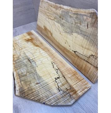 Клён Американский Волнистый заготовка на топ Радиал АА Волна ААА 18х230-200х505 мм - 2 шт. (книжкой) АКЦИЯ-6