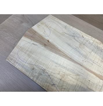 Клён Американский Волнистый заготовка на топ Смешанный АА Волна ААА 18х179х455-435 мм - 2 шт. (книжкой) АКЦИЯ-14