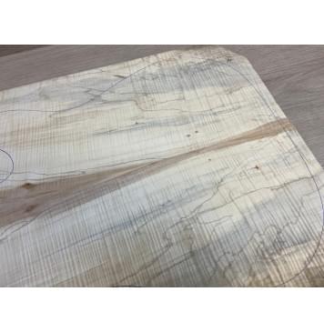 Клён Американский Волнистый заготовка на топ Смешанный АА Волна ААА 18х179х455-435 мм - 2 шт. (книжкой) АКЦИЯ-16