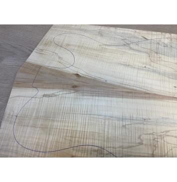 Клён Американский Волнистый заготовка на топ Смешанный АА Волна ААА 18х179х455-435 мм - 2 шт. (книжкой) АКЦИЯ-17