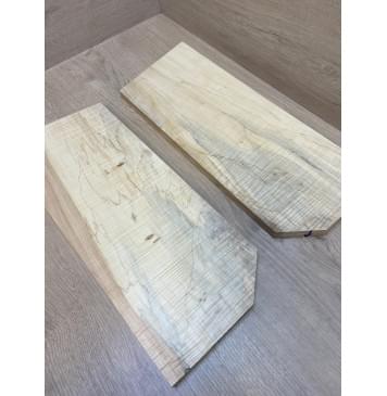 Клён Американский Волнистый заготовка на топ Смешанный АА Волна ААА 18х179х455-435 мм - 2 шт. (книжкой) АКЦИЯ-2