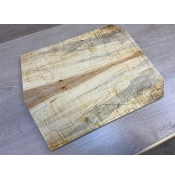 Клён Американский Волнистый заготовка на топ Смешанный АА Волна ААА 18х179х455-435 мм - 2 шт. (книжкой) АКЦИЯ-3