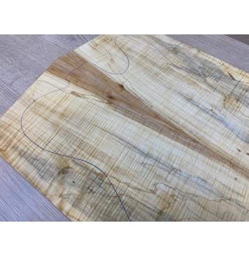 Клён Американский Волнистый заготовка на топ Смешанный АА Волна ААА 18х179х455-435 мм - 2 шт. (книжкой) АКЦИЯ-5