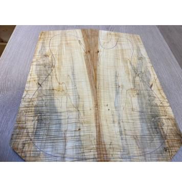 Клён Американский Волнистый заготовка на топ Смешанный АА Волна ААА 18х179х455-435 мм - 2 шт. (книжкой) АКЦИЯ-6