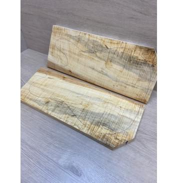 Клён Американский Волнистый заготовка на топ Смешанный АА Волна ААА 18х179х455-435 мм - 2 шт. (книжкой) АКЦИЯ-7