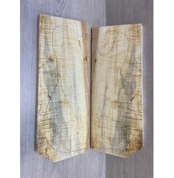 Клён Американский Волнистый заготовка на топ Смешанный АА Волна ААА 18х179х455-435 мм - 2 шт. (книжкой) АКЦИЯ-8