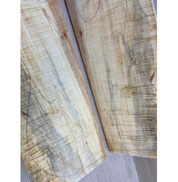 Клён Американский Волнистый заготовка на топ Смешанный АА Волна ААА 18х179х455-435 мм - 2 шт. (книжкой) АКЦИЯ-9