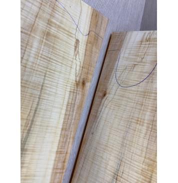 Клён Американский Волнистый заготовка на топ Смешанный АА Волна ААА 18х179х455-435 мм - 2 шт. (книжкой) АКЦИЯ-10