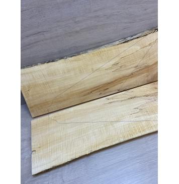 Клён Американский Волнистый заготовка на топ Смешанный ААА Волна ААА 20х224-200х640 мм - 2 шт. (книжкой) АКЦИЯ-16