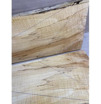 Клён Американский Волнистый заготовка на топ Смешанный ААА Волна ААА 20х224-200х640 мм - 2 шт. (книжкой) АКЦИЯ-17