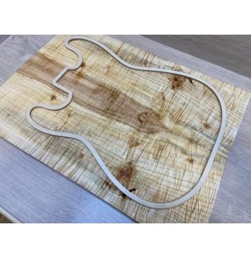 Клён Американский Волнистый заготовка на топ Смешанный АА Волна ААА 20х195х540 мм - 2 шт. (книжкой) АКЦИЯ-9