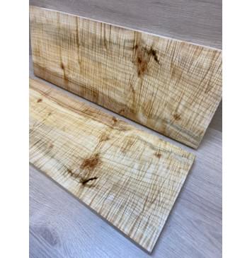 Клён Американский Волнистый заготовка на топ Смешанный АА Волна ААА 20х195х540 мм - 2 шт. (книжкой) АКЦИЯ-10