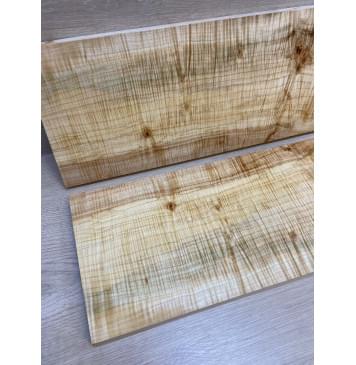 Клён Американский Волнистый заготовка на топ Смешанный АА Волна ААА 20х195х540 мм - 2 шт. (книжкой) АКЦИЯ-11