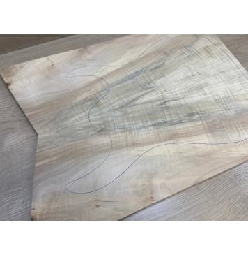 Клён Американский Волнистый заготовка на топ Смешанный АА Волна АА 19.5х190х530-475 мм - 2 шт. (книжкой) АКЦИЯ-3