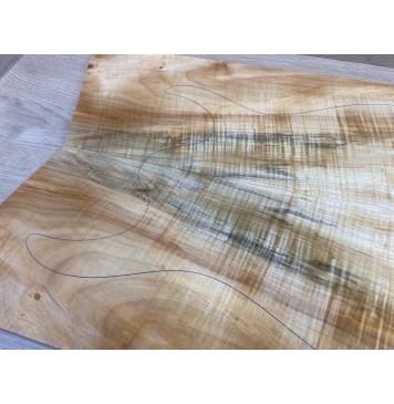 Клён Американский Волнистый заготовка на топ Смешанный АА Волна АА 19.5х190х530-475 мм - 2 шт. (книжкой) АКЦИЯ-6