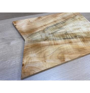 Клён Американский Волнистый заготовка на топ Смешанный АА Волна АА 19.5х190х530-475 мм - 2 шт. (книжкой) АКЦИЯ-7