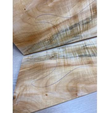 Клён Американский Волнистый заготовка на топ Смешанный АА Волна АА 19.5х190х530-475 мм - 2 шт. (книжкой) АКЦИЯ-10