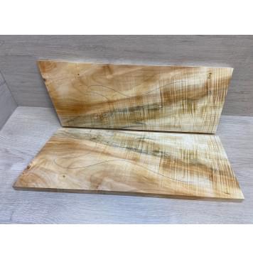 Клён Американский Волнистый заготовка на топ Смешанный АА Волна АА 19.5х190х530-475 мм - 2 шт. (книжкой) АКЦИЯ-11