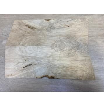 Клён Американский Волнистый заготовка на топ Смешанный АА Волна А 8.5х194х510-500 мм - 2 шт. (книжкой) АКЦИЯ-0