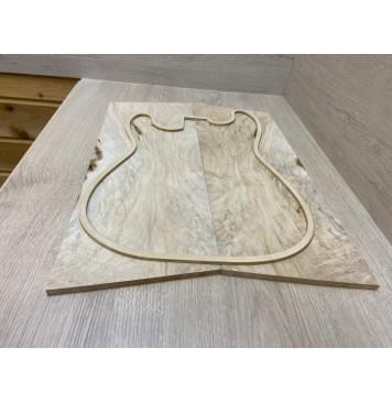 Клён Американский Волнистый заготовка на топ Смешанный АА Волна А 8.5х194х510-500 мм - 2 шт. (книжкой) АКЦИЯ-1