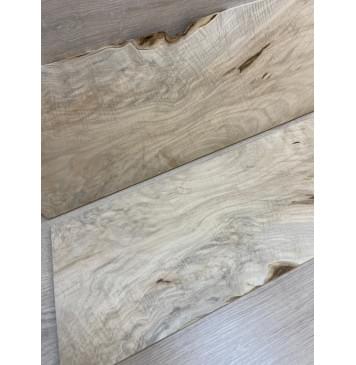 Клён Американский Волнистый заготовка на топ Смешанный АА Волна А 8.5х194х510-500 мм - 2 шт. (книжкой) АКЦИЯ-5