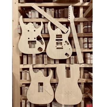 Шаблоны Ibanez RG (Floyd Rose Gotoh 1996 + Fixed Bridge Gotoh GTC-101), комплект для фрезеровки гитары, фанера 8мм-0