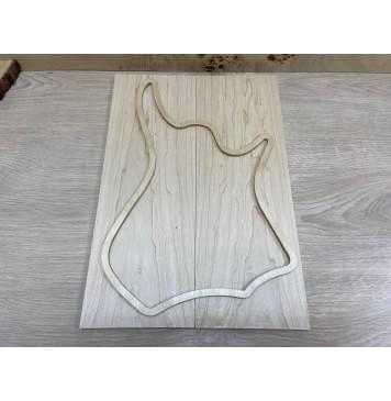 Клён Белый заготовка на топ для Тревел гитары Тангент АА 8х140х400 мм - 2 шт.(книжкой)-3