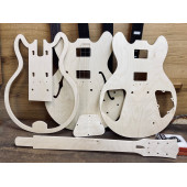 Gibson ES-335, полный комплект для фрезеровки гитары, комплект из фанеры 8мм и накладка из акрила 6мм