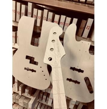 Fender Jazz Bass, полный комплект для фрезеровки гитары, фанера 8мм.-4