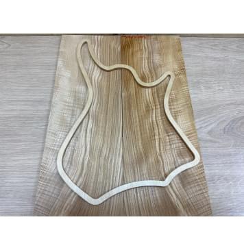 Ясень Оливковый Волнистый заготовка на топ для Тревел гитары Смешанный АА Волна АА 6х145х430 мм - 2 шт. (книжкой)-1