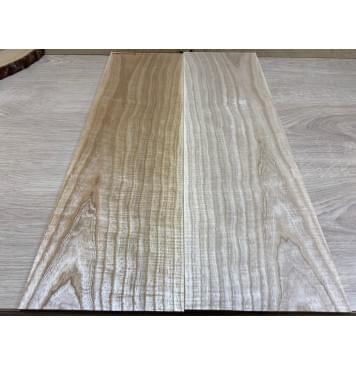 Ясень Белый Волнистый заготовка на топ Смешанный ААА Волна ААА 7,5х172х570 мм - 2 шт. (книжкой)-4