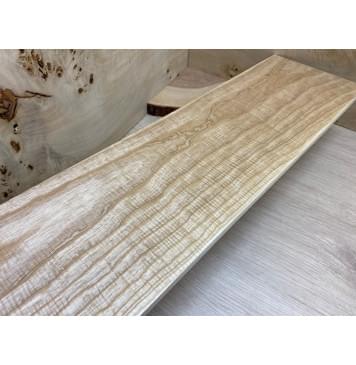 Ясень Белый Волнистый заготовка на топ Тангент ААА Волна ААА 9х172х570 мм - 2 шт. (книжкой)-0