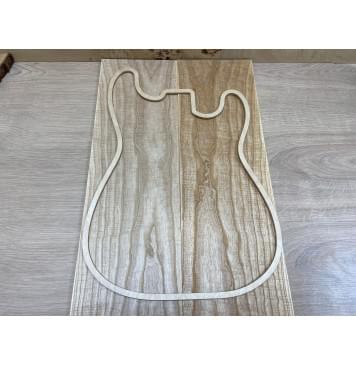 Ясень Белый Волнистый заготовка на топ Тангент ААА Волна ААА 9х172х570 мм - 2 шт. (книжкой)-2