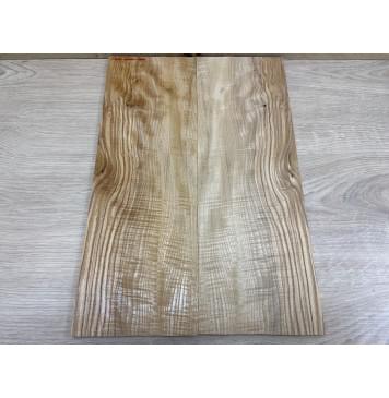 Ясень Оливковый Волнистый заготовка на топ для Тревел гитары Смешанный АА Волна АА 7,5х146х430 мм - 2 шт. (книжкой)-0