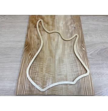 Ясень Оливковый Волнистый заготовка на топ для Тревел гитары Смешанный АА Волна АА 7,5х146х430 мм - 2 шт. (книжкой)-2