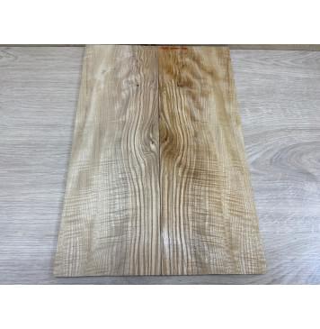 Ясень Оливковый Волнистый заготовка на топ для Тревел гитары Смешанный АА Волна АА 7,5х146х430 мм - 2 шт. (книжкой)-3