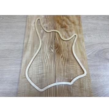 Ясень Оливковый Волнистый заготовка на топ для Тревел гитары Смешанный АА Волна АА 7,5х146х430 мм - 2 шт. (книжкой)-4