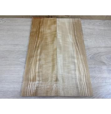 Ясень Оливковый Волнистый заготовка на топ для Тревел гитары Смешанный ААА Волна АА 7,5х145х430 мм - 2 шт. (книжкой)-0