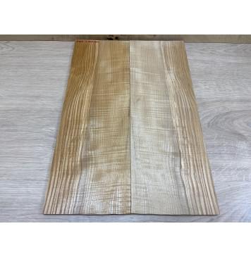 Ясень Оливковый Волнистый заготовка на топ для Тревел гитары Смешанный ААА Волна АА 9х146х430 мм - 2 шт. (книжкой)-0