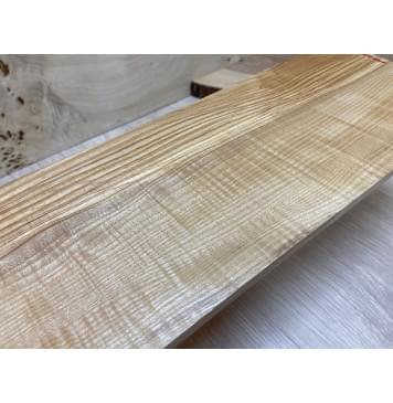 Ясень Оливковый Волнистый заготовка на топ для Тревел гитары Смешанный ААА Волна АА 9х146х430 мм - 2 шт. (книжкой)-1