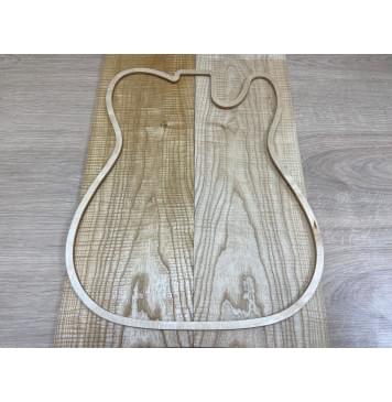 Ясень Белый Волнистый заготовка на топ Тангент АА Волна ААА 6,5х164х500 мм - 2 шт. (книжкой)-0