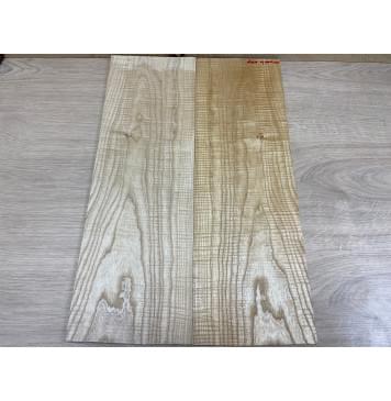 Ясень Белый Волнистый заготовка на топ Тангент АА Волна ААА 6,5х164х500 мм - 2 шт. (книжкой)-2