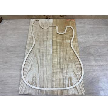 Ясень Белый Волнистый заготовка на топ Тангент АА Волна ААА 6,5х164х500 мм - 2 шт. (книжкой)-1