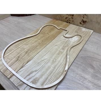 Ясень Белый Волнистый заготовка на топ Тангент АА Волна ААА 6х166х535 мм - 2 шт. (книжкой)-0