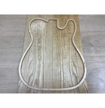 Ясень Белый Волнистый заготовка на топ Тангент АА Волна ААА 6х166х535 мм - 2 шт. (книжкой)-1